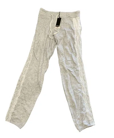 Shop Monrow Lace Sweatpants In Grey In Beige