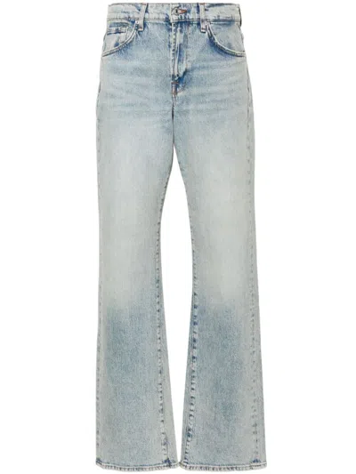 Shop 7 For All Mankind Tess Wide-leg Denim Jeans In Clear Blue