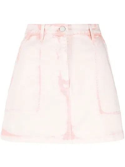 Alberta Ferretti Alberta Ferreti Miniskirt With Degraded Print In Pink & Purple