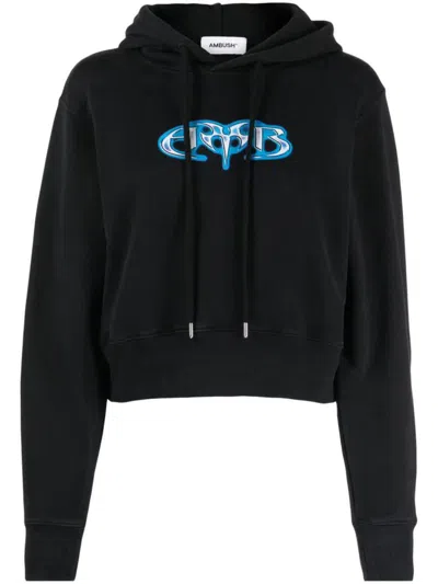 Ambush Graphic Baby Hoodie Drawstring Hood In Black