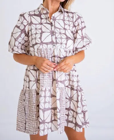 Shop Karlie Lorretta Linen Dress In Safari Print In Pink