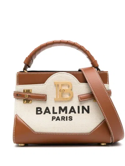Shop Balmain Bbuzz Top Handle 22 Bags In Brown