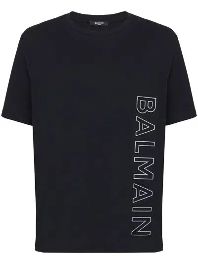 Shop Balmain Embossed Reflect T-shirt Clothing In Black