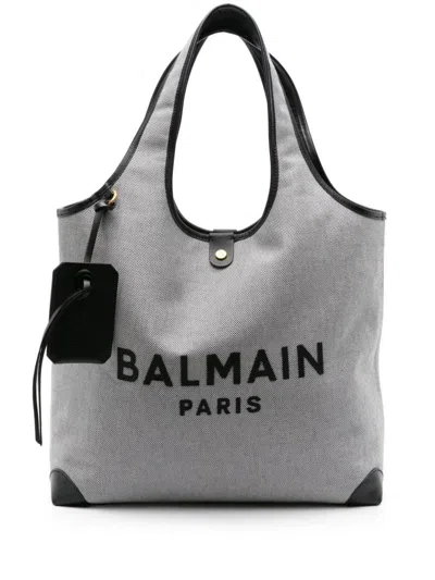 Shop Balmain Grocery  B-army Medium Bags In Black