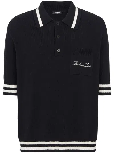 Shop Balmain Iconic Polo. Clothing In Black