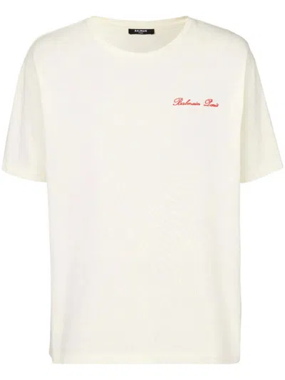 Shop Balmain Iconic Western T-shirt Clothing In Nude & Neutrals