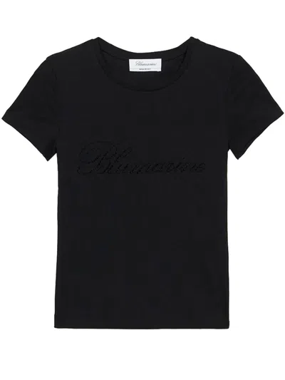 Shop Blumarine Logo T-shirt Clothing In Black
