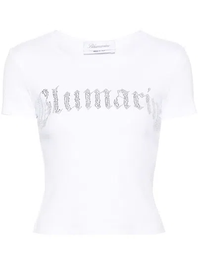 Shop Blumarine Rib T-shirt Clothing In White