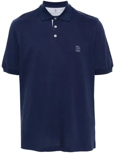 Shop Brunello Cucinelli Polo Clothing In Blue