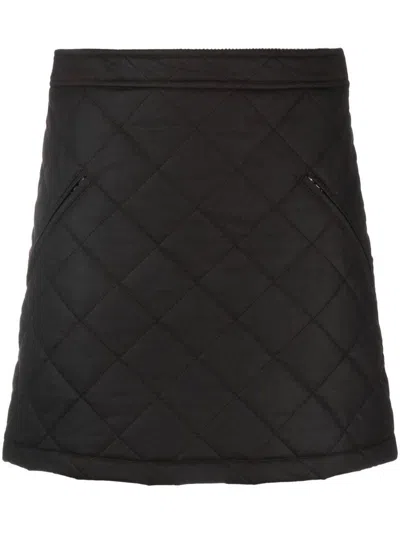 Burberry Mini Skirt With Embroidery On The Back In Brown
