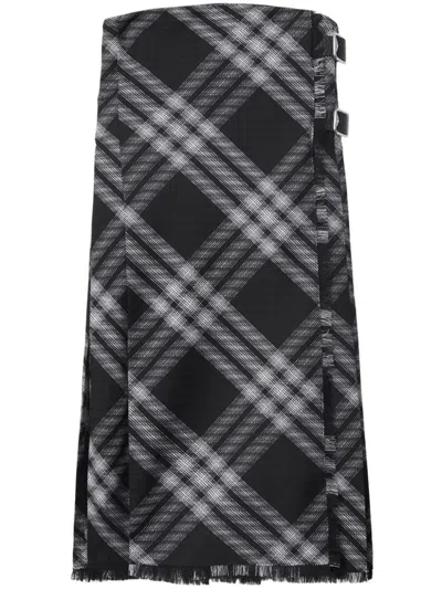 Shop Burberry Check Dress Clothing In Black