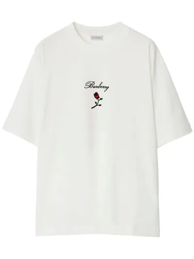 Shop Burberry Cotton T-shirt Clothing In White
