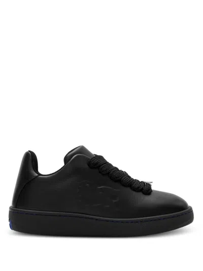 Shop Burberry Leather Sneakers Shoes In Black