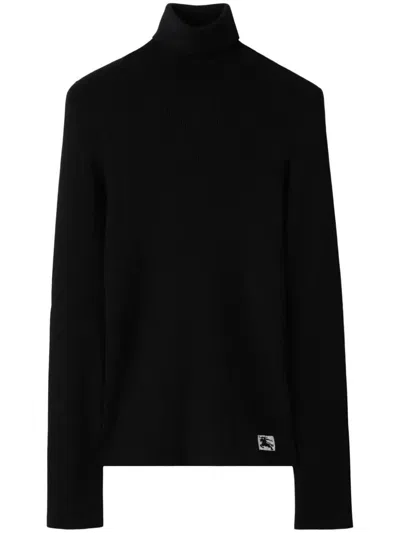 Shop Burberry Wool Blend Pullover Clothing In Black