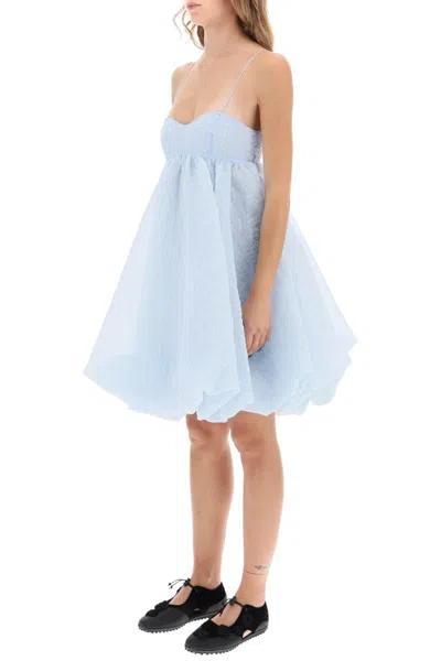 Shop Cecilie Bahnsen Sunni Empire Waist Mini Dress In Blue