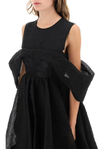 Shop Cecilie Bahnsen Urania Winglet Sleeve Dress In Black