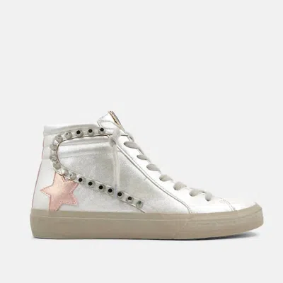 Shop Shu Shop Riri Pearl Sneaker In White/silver