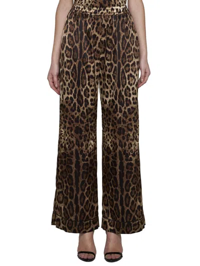 Shop Dolce & Gabbana Trousers In Leo New