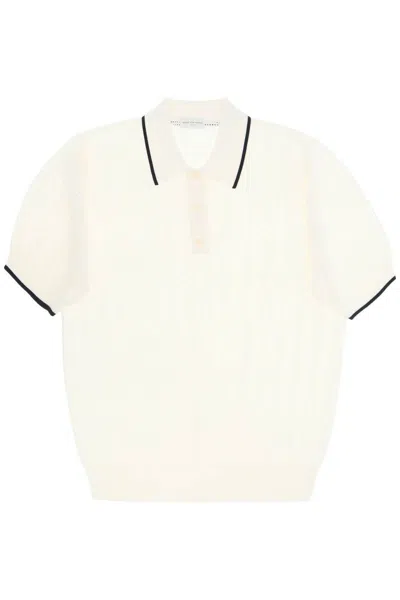 Shop Dries Van Noten Openwork Knit Polo Shirt In White