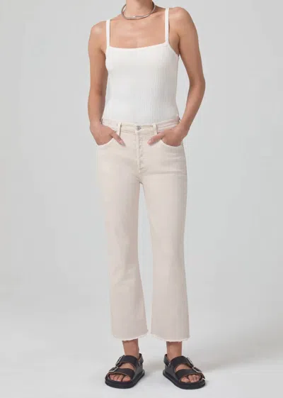 Shop Citizens Of Humanity Isola Cropped Boot Pant In Almondette In Beige