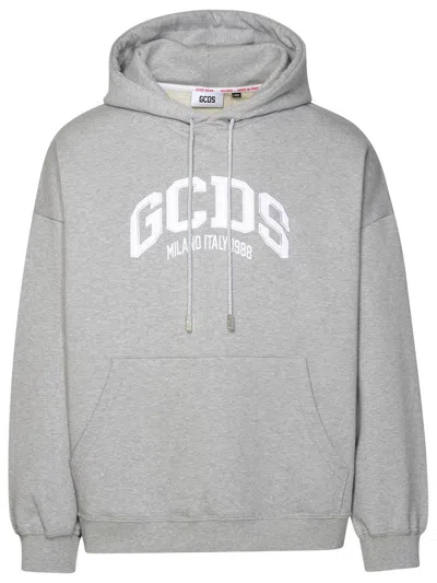Shop Gcds Gray Cotton Sweatshirt In Grey
