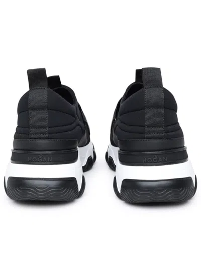 Shop Hogan Black Fabric Sneakers