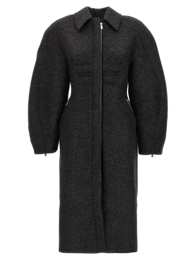 Jacquemus Le Manteau Ovalo Coat In Black