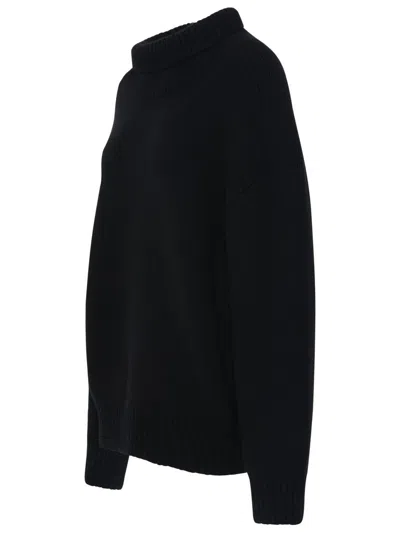 Shop Khaite Landen Black Cashmere Sweater