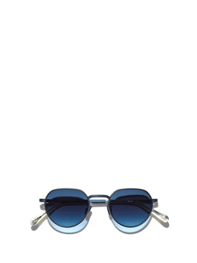 Shop Moscot Sunglasses In Navy (denim Blue)
