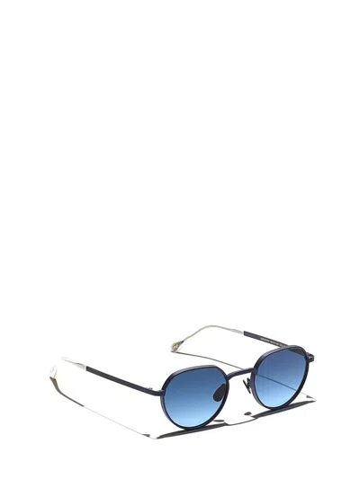 Shop Moscot Sunglasses In Navy (denim Blue)