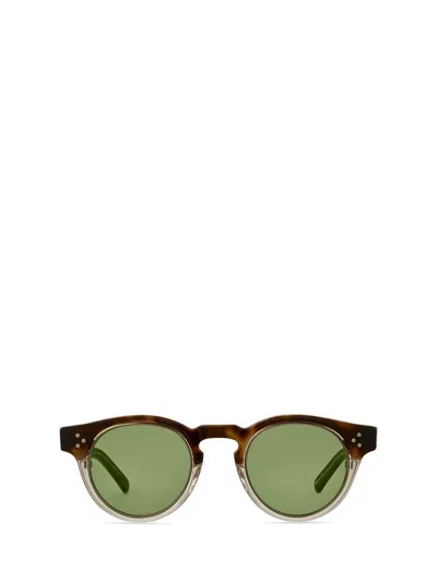 Shop Mr Leight Mr. Leight Sunglasses In Honeycomb Laminate-antique Gold/green