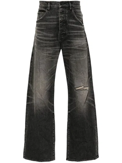 Shop Purple Brand Wide-leg Denim Jeans In Black