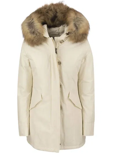 Shop Woolrich Arctic Racoon Parka Clothing In White