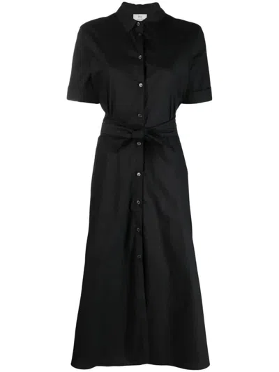 Shop Woolrich Belted Poplin Shirt Dress Clothing In Black