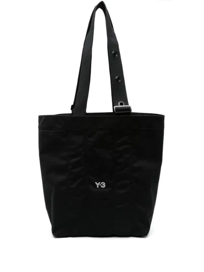 Shop Y-3 Adidas Logo Tote Bag In Black