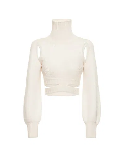 Shop Andreädamo Andreādamo Sweater In White
