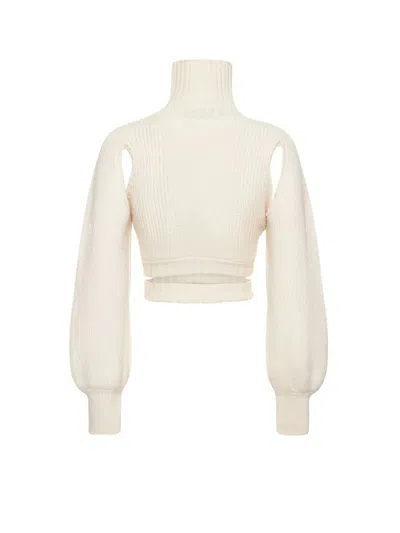 Shop Andreädamo Andreādamo Sweater In White