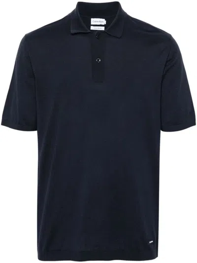 Shop Calvin Klein Cotton Silk Polo Shirt Clothing In Blue