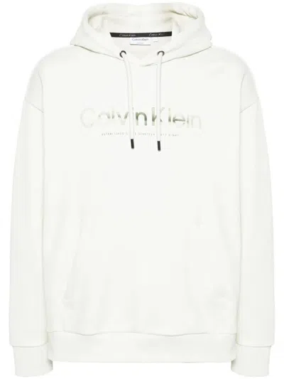 Shop Calvin Klein Diffused Logo Hoodie Clothing In White