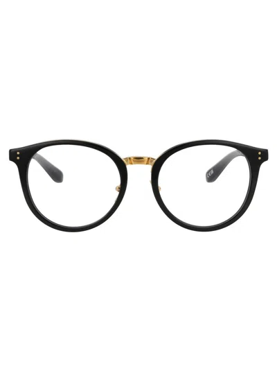 Shop Linda Farrow Optical In Black/yellowgold/optical