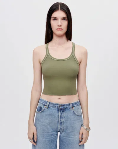 Shop Hanes Cropped Ribbed Tank In Xs
