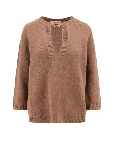 Shop Valentino Sweater In Beige