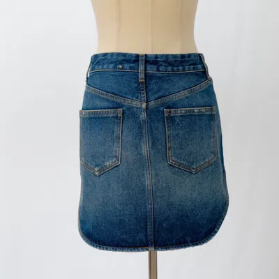 Pre-owned Attico The  Rounded Hem Mini Skirt - Blue Vintage