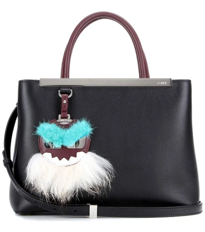 Shop Fendi 2jours Small Leather Tote In Llack Lordeaux Water Palladium