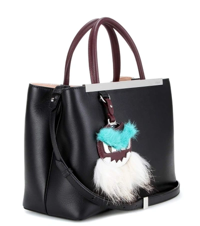 Shop Fendi 2jours Small Leather Tote In Llack Lordeaux Water Palladium