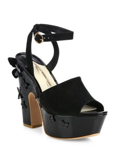 Sophia Webster Harmony Butterfly-appliqué Platform Sandals In Black