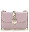Valentino Lock Small Leather Shoulder Bag In Dark Mauve