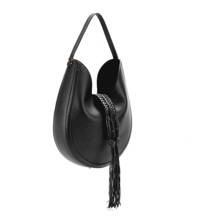 Shop Altuzarra Ghianda Knot Hobo Leather Shoulder Bag In Black