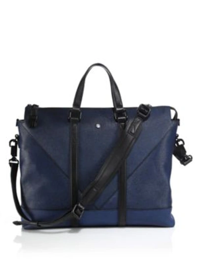 Kenzo Leather Briefcase In Dark-blue