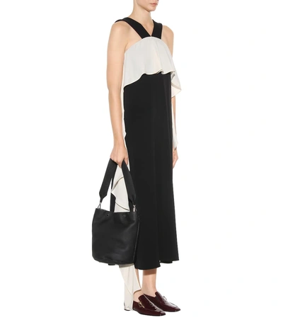 Shop Marni Leather Tote In Llack